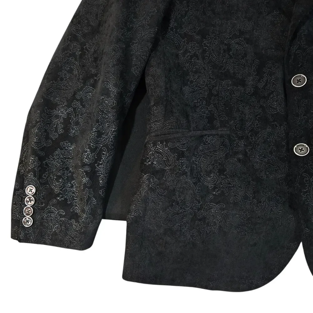 Robert Graham Blazer Mens Black Jaquard Paisley 2-Button Sport Coat Size 40